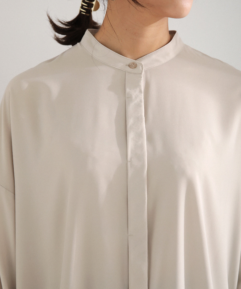BouJeloud シルキーストレッチシャツチュニック