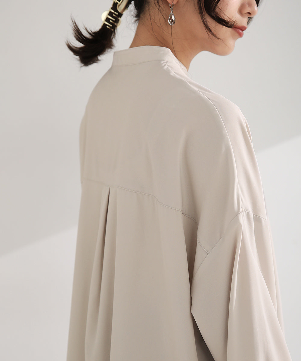 BouJeloud シルキーストレッチシャツチュニック