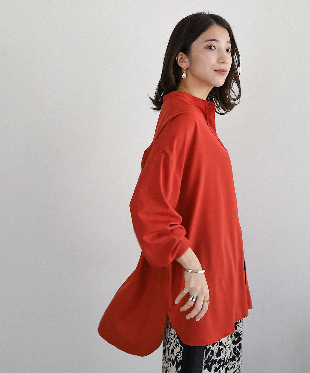 BouJeloud シルキーストレッチシャツチュニック