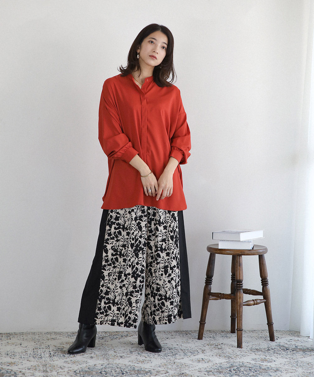 BouJeloud シルキーストレッチシャツチュニック