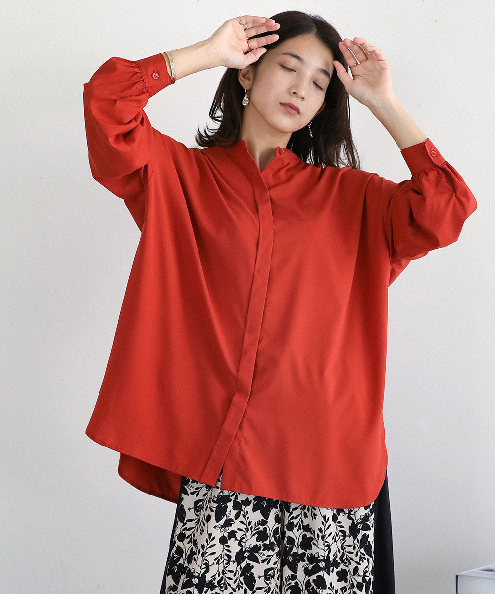 BouJeloud シルキーストレッチシャツチュニック