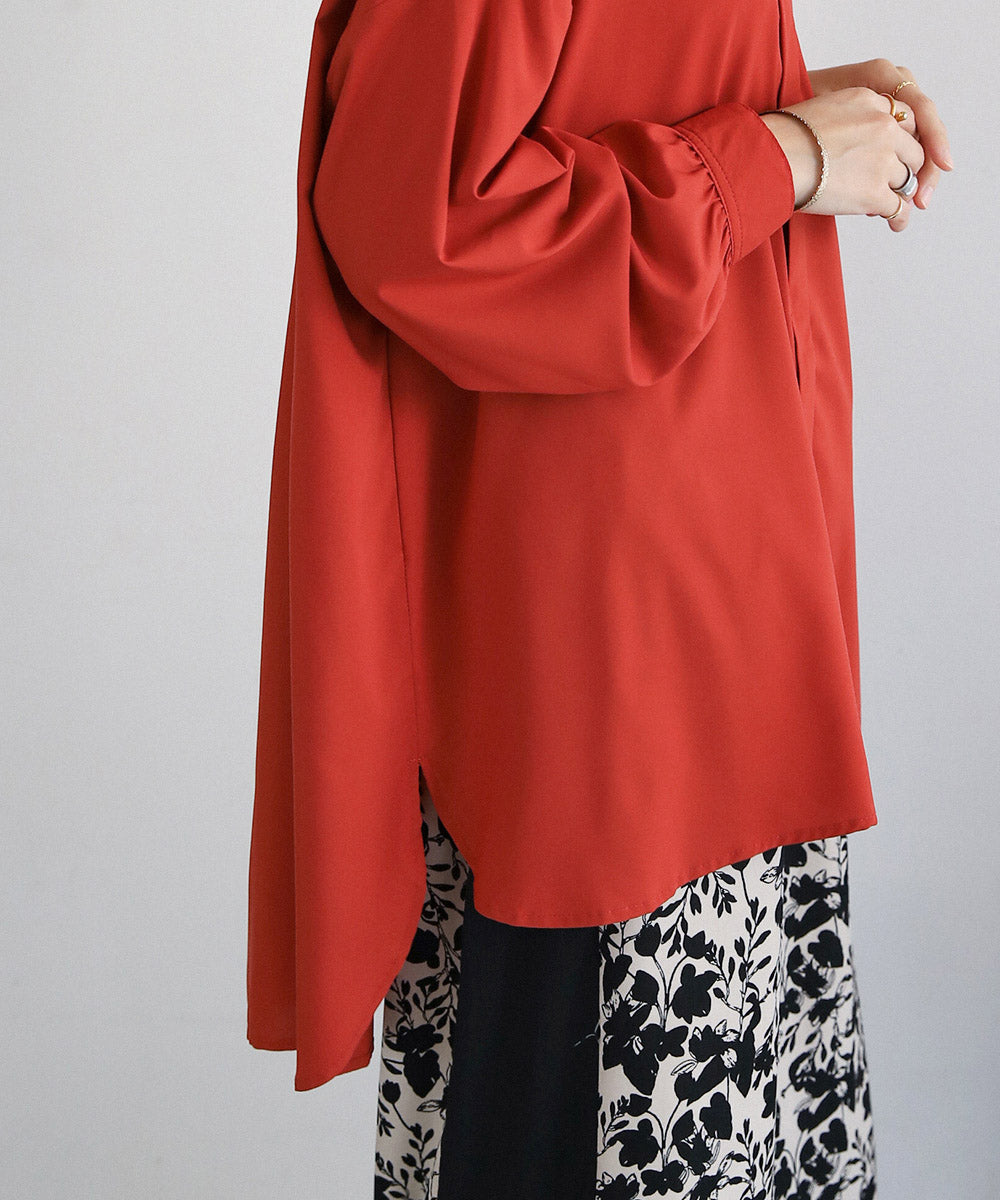 BouJeloud シルキーストレッチシャツチュニック
