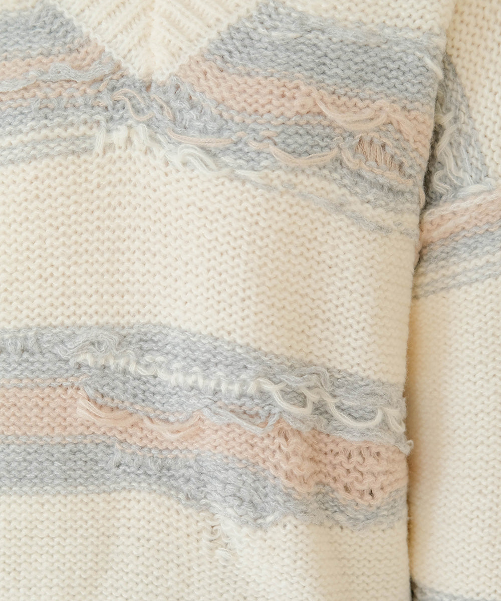 Bab ニュアンスデザインニットプルオーバー