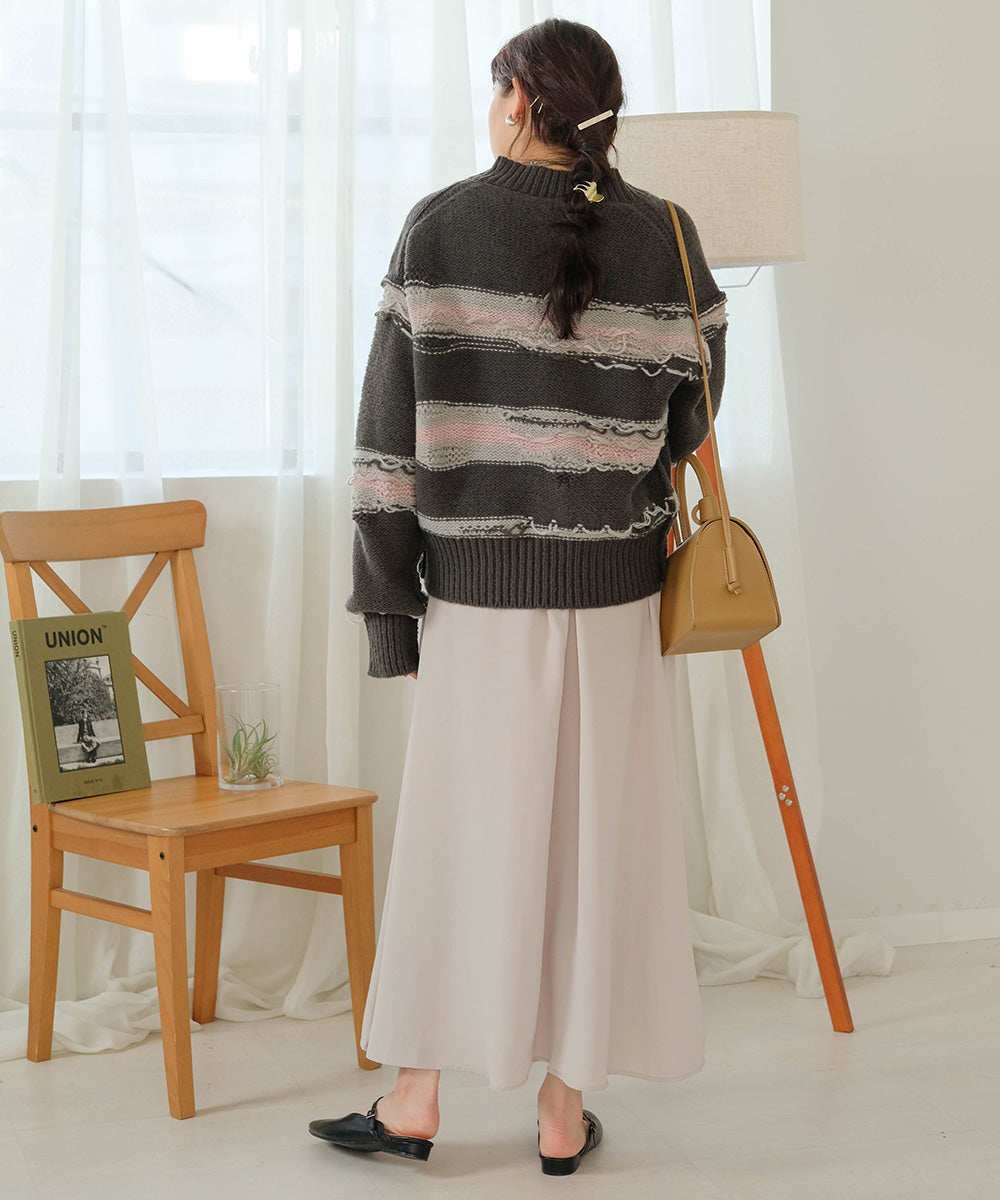 Bab ニュアンスデザインニットプルオーバー