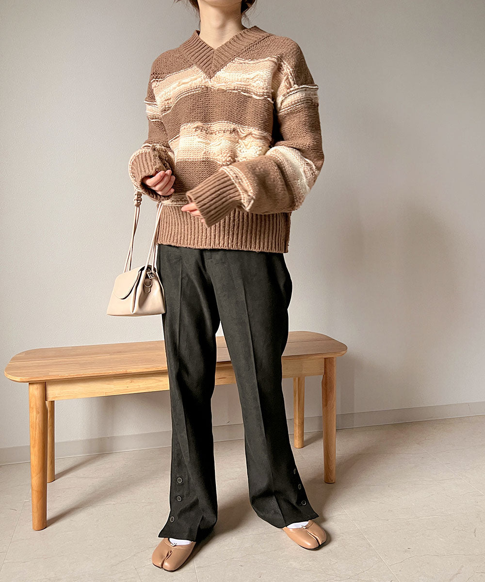 Bab ニュアンスデザインニットプルオーバー