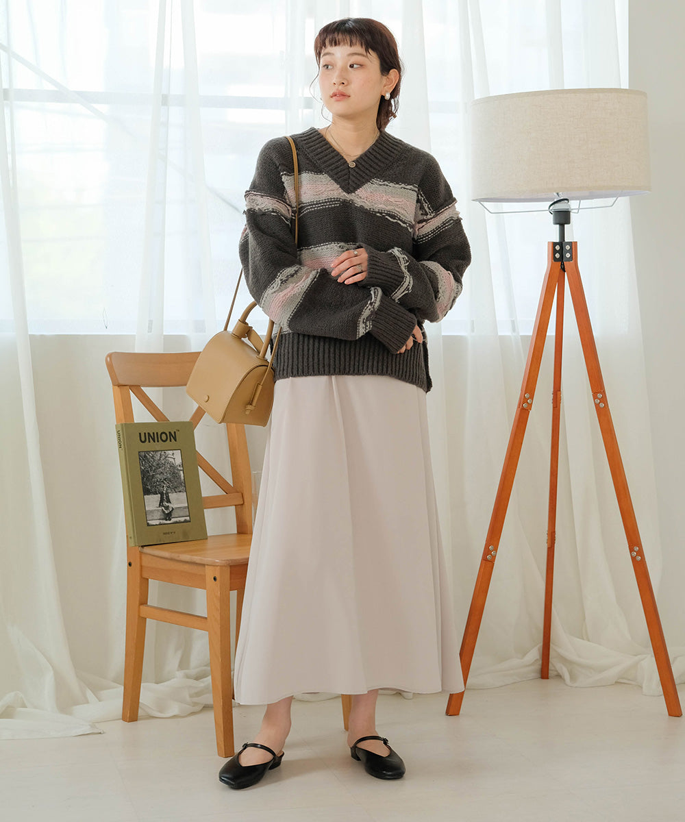 Bab ニュアンスデザインニットプルオーバー