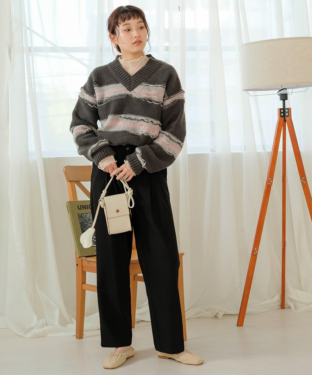 Bab ニュアンスデザインニットプルオーバー