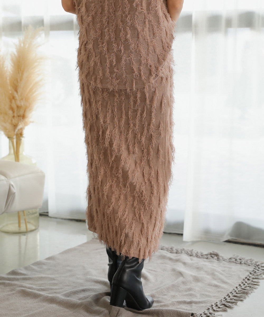 シャギージャガードニットスカート