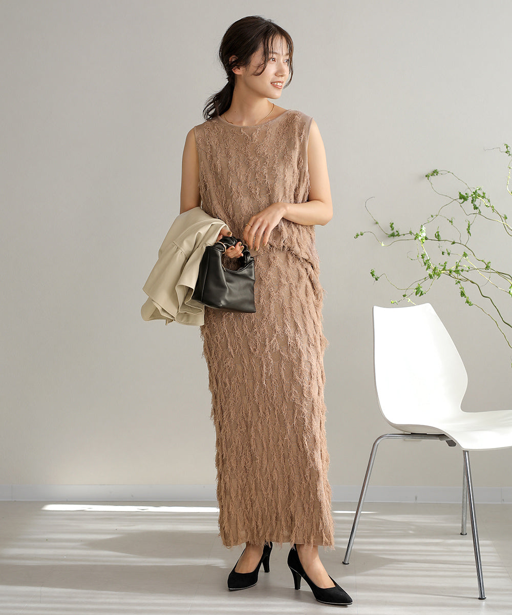 シャギージャガードニットスカート