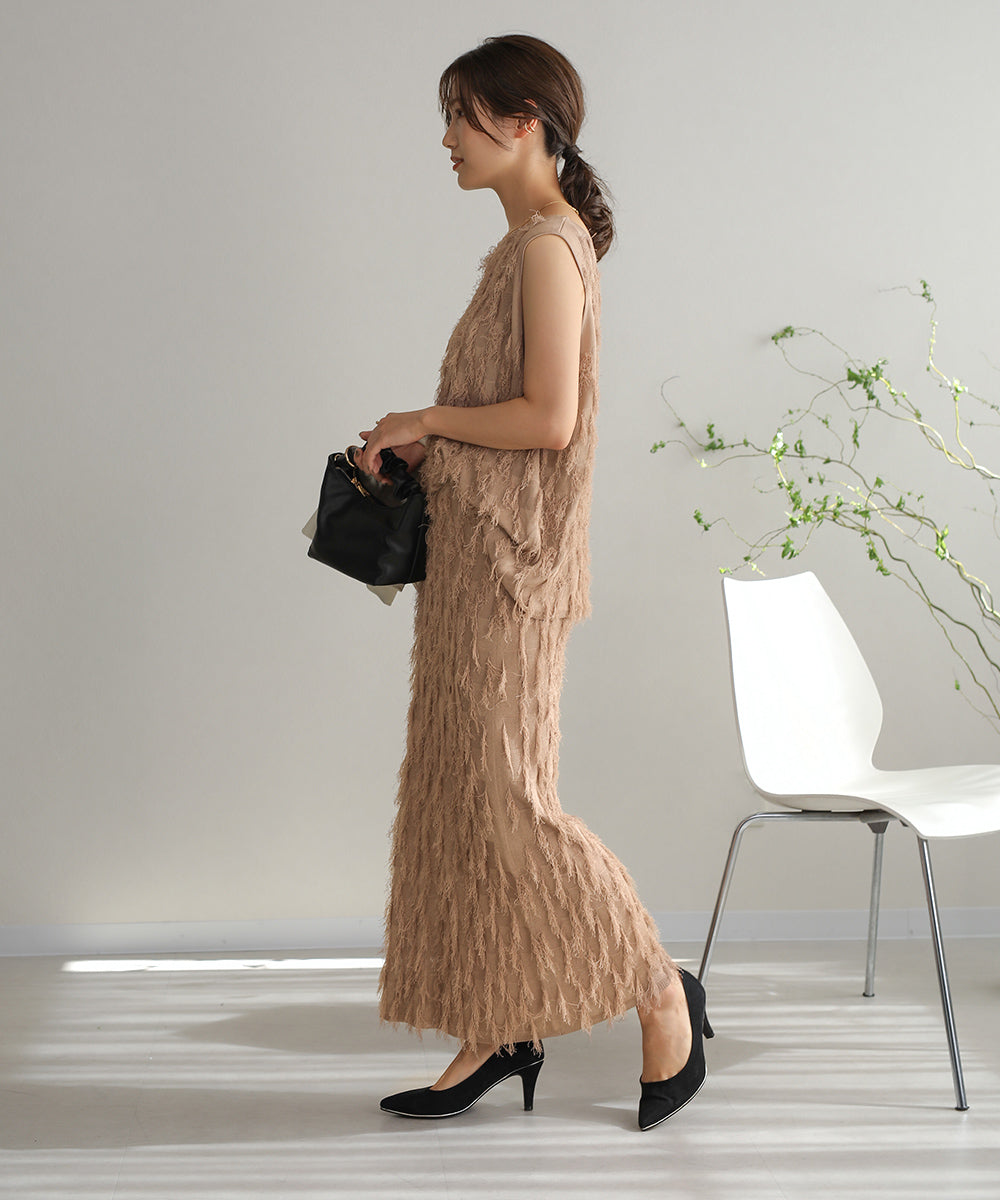 シャギージャガードニットスカート