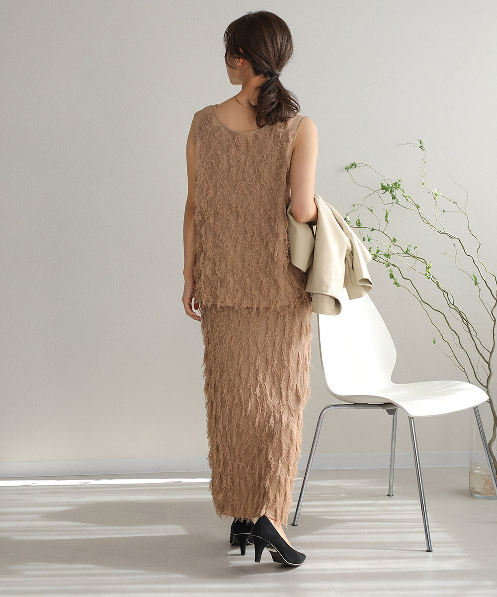 シャギージャガードニットスカート