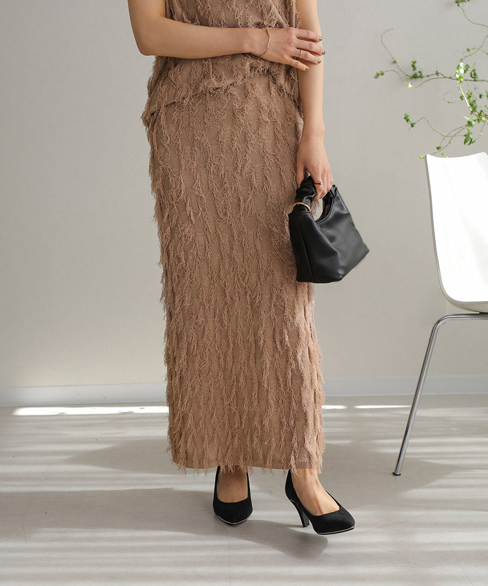 シャギージャガードニットスカート