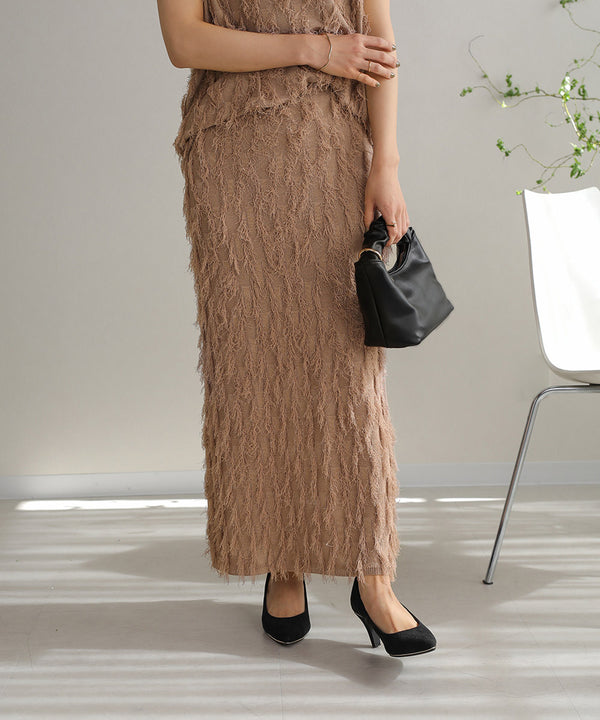 シャギージャガードニットスカート