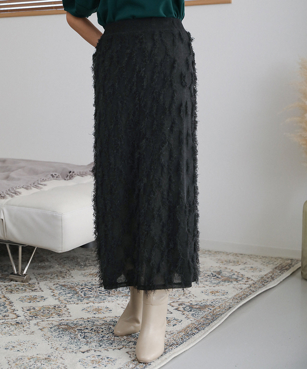 シャギージャガードニットスカート