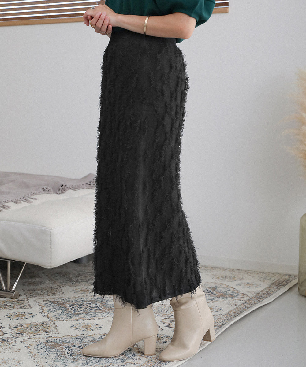 シャギージャガードニットスカート