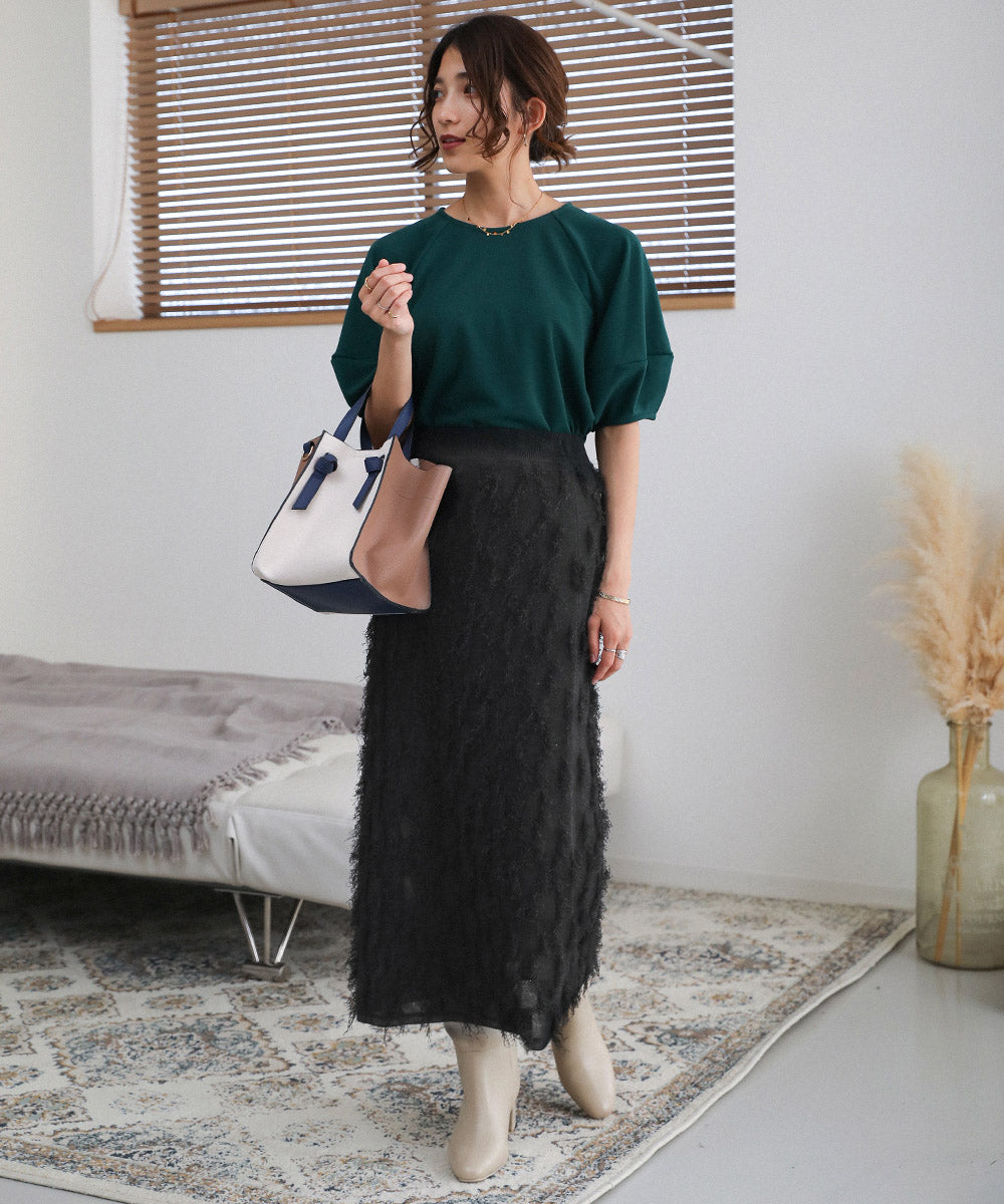 シャギージャガードニットスカート