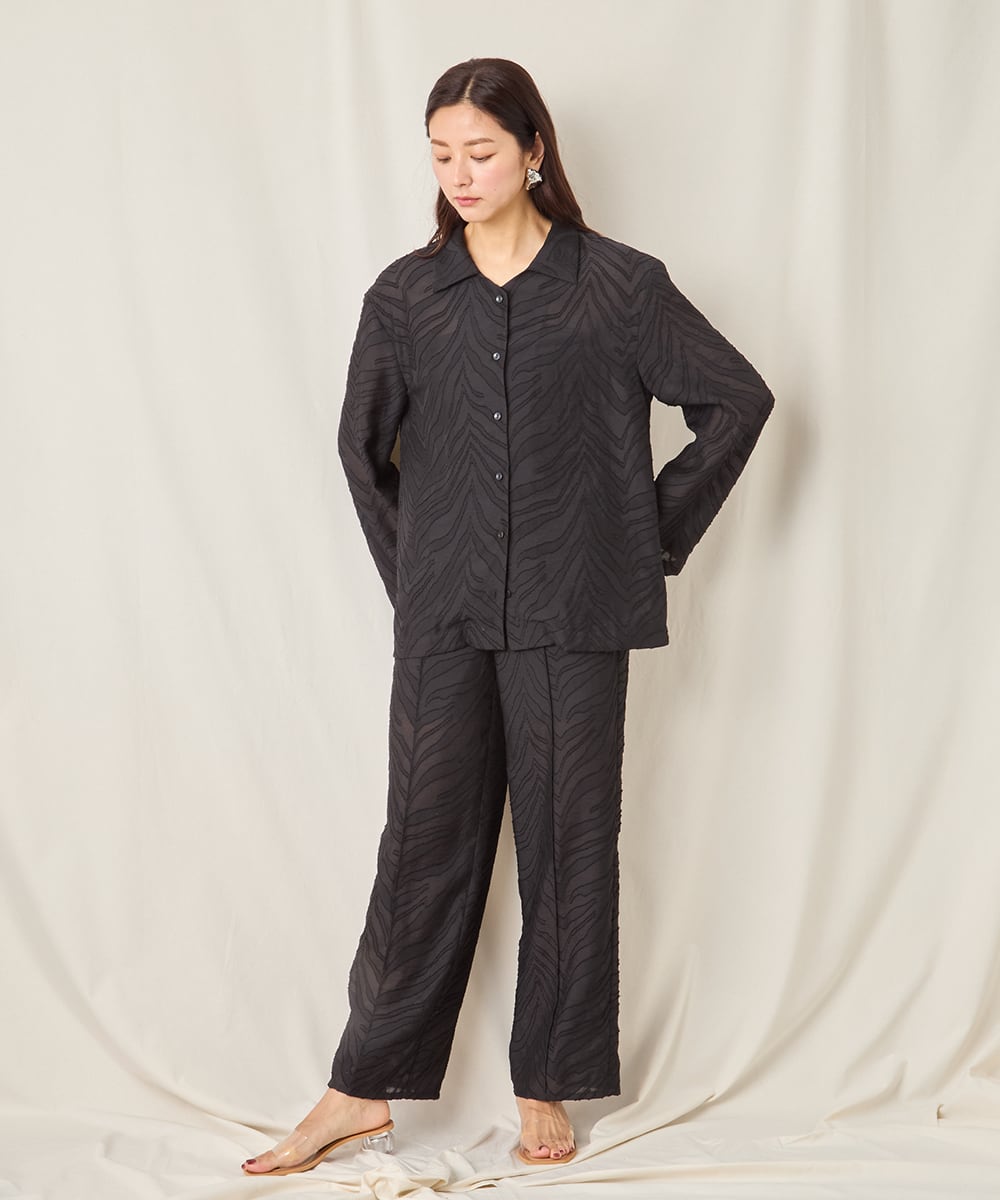 SHEER JACQUARD PANTS