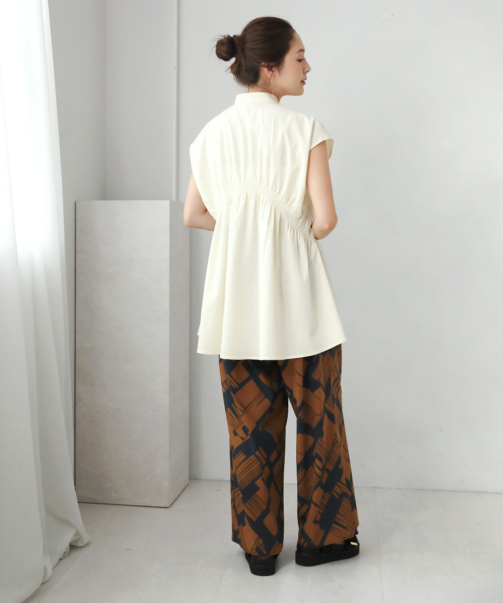 BouJeloud エステルストレッチクレープチュニック