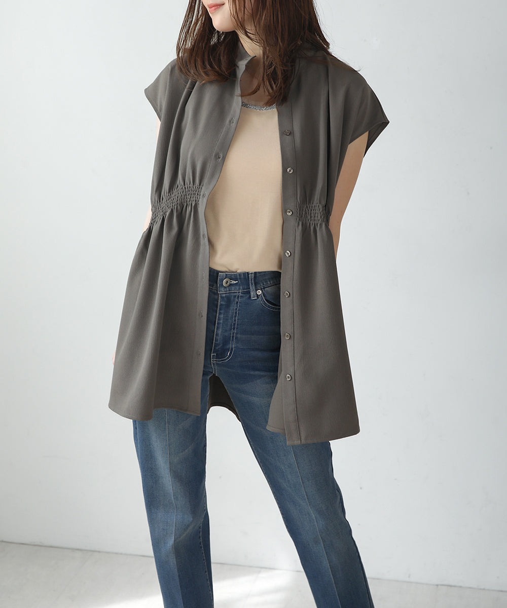BouJeloud エステルストレッチクレープチュニック