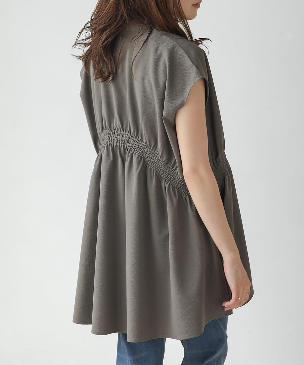 BouJeloud エステルストレッチクレープチュニック