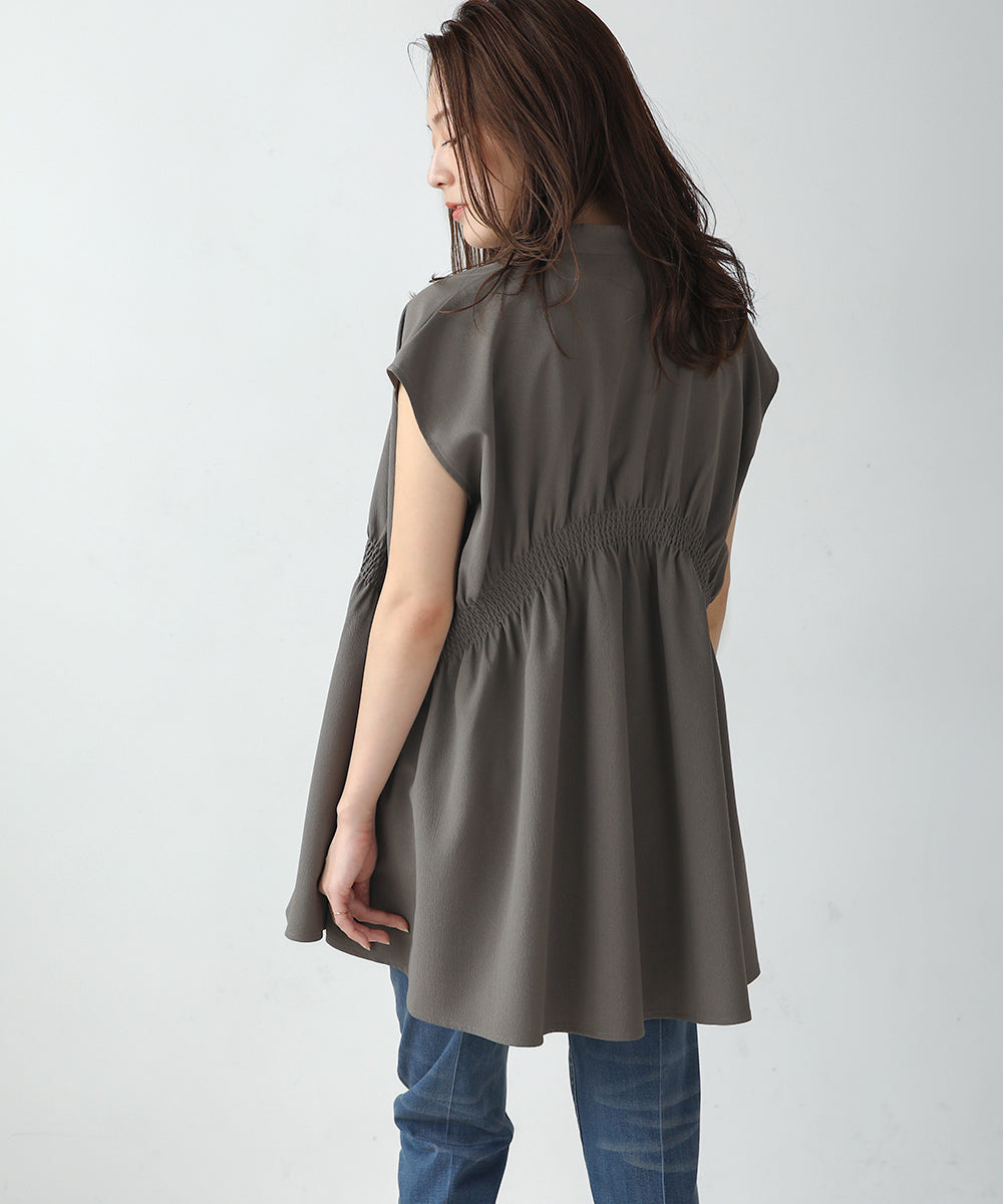 BouJeloud エステルストレッチクレープチュニック
