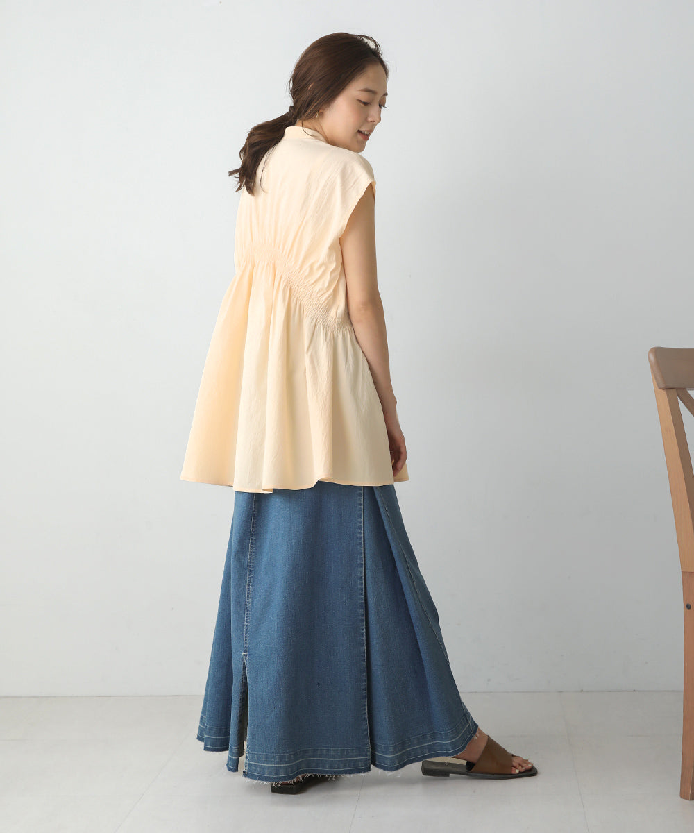 BouJeloud エステルストレッチクレープチュニック