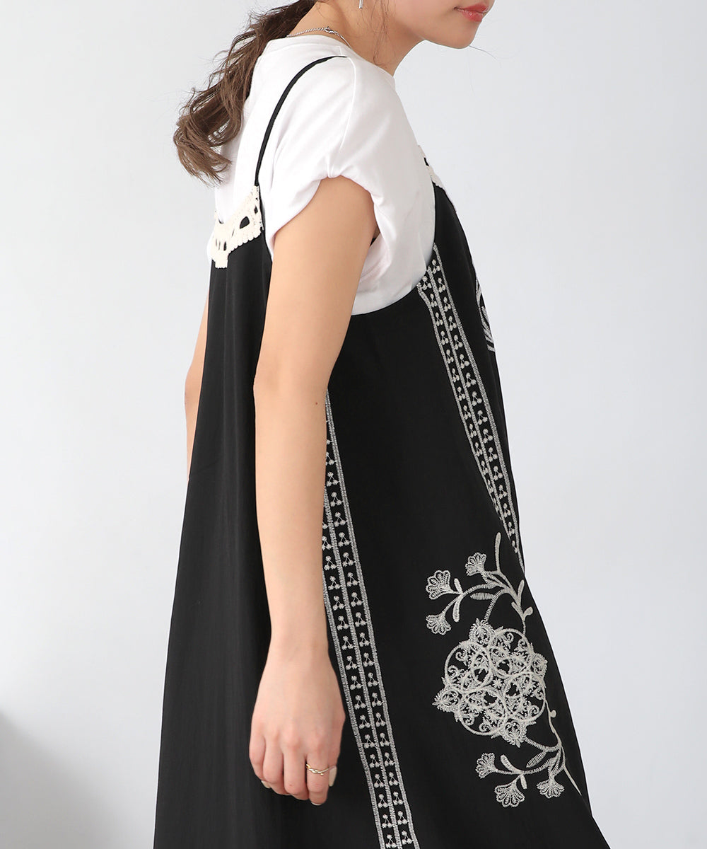 BouJeloud ボタニカル刺繍キャミワンピース