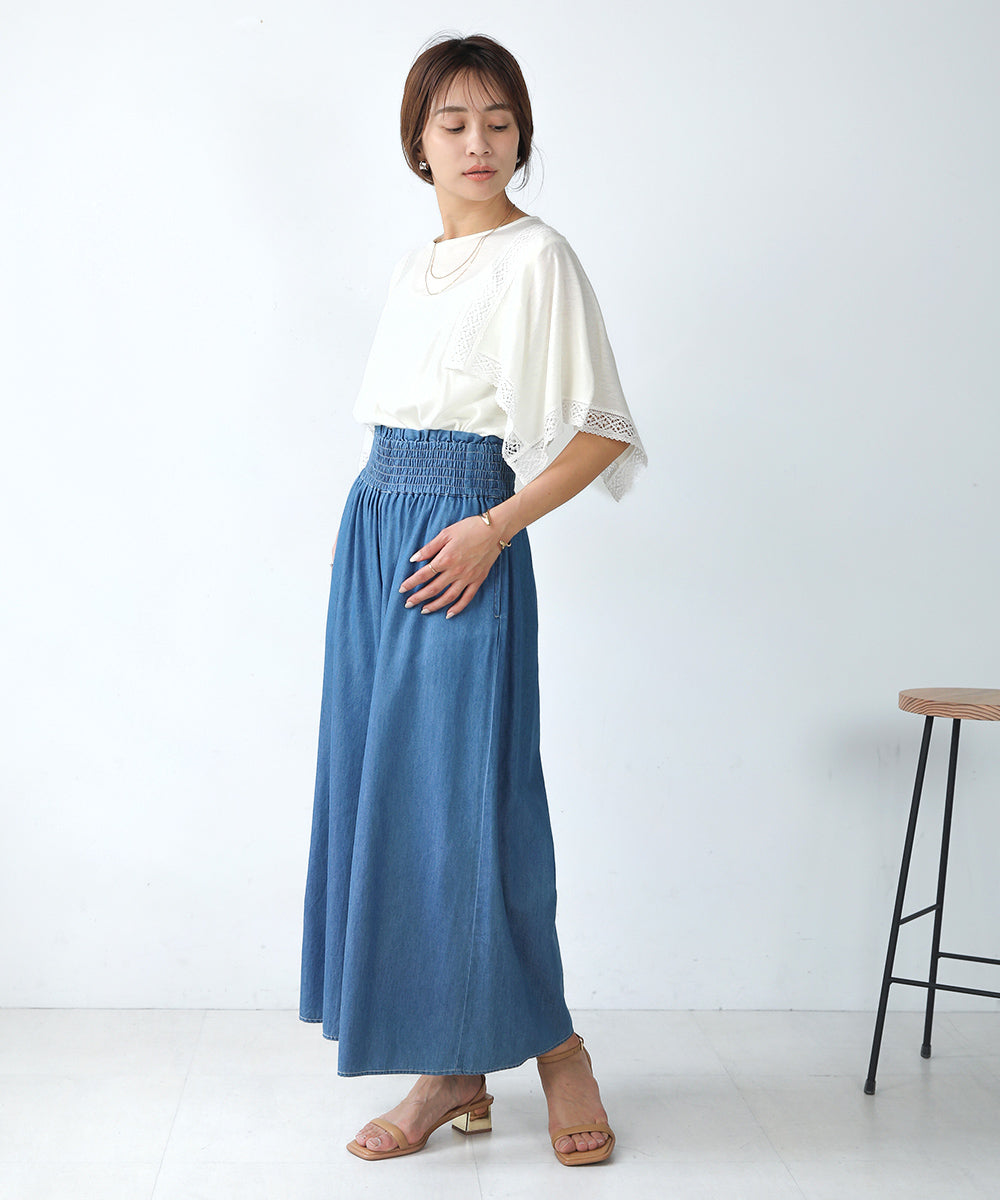 レーススカーフスリーブプルオーバー