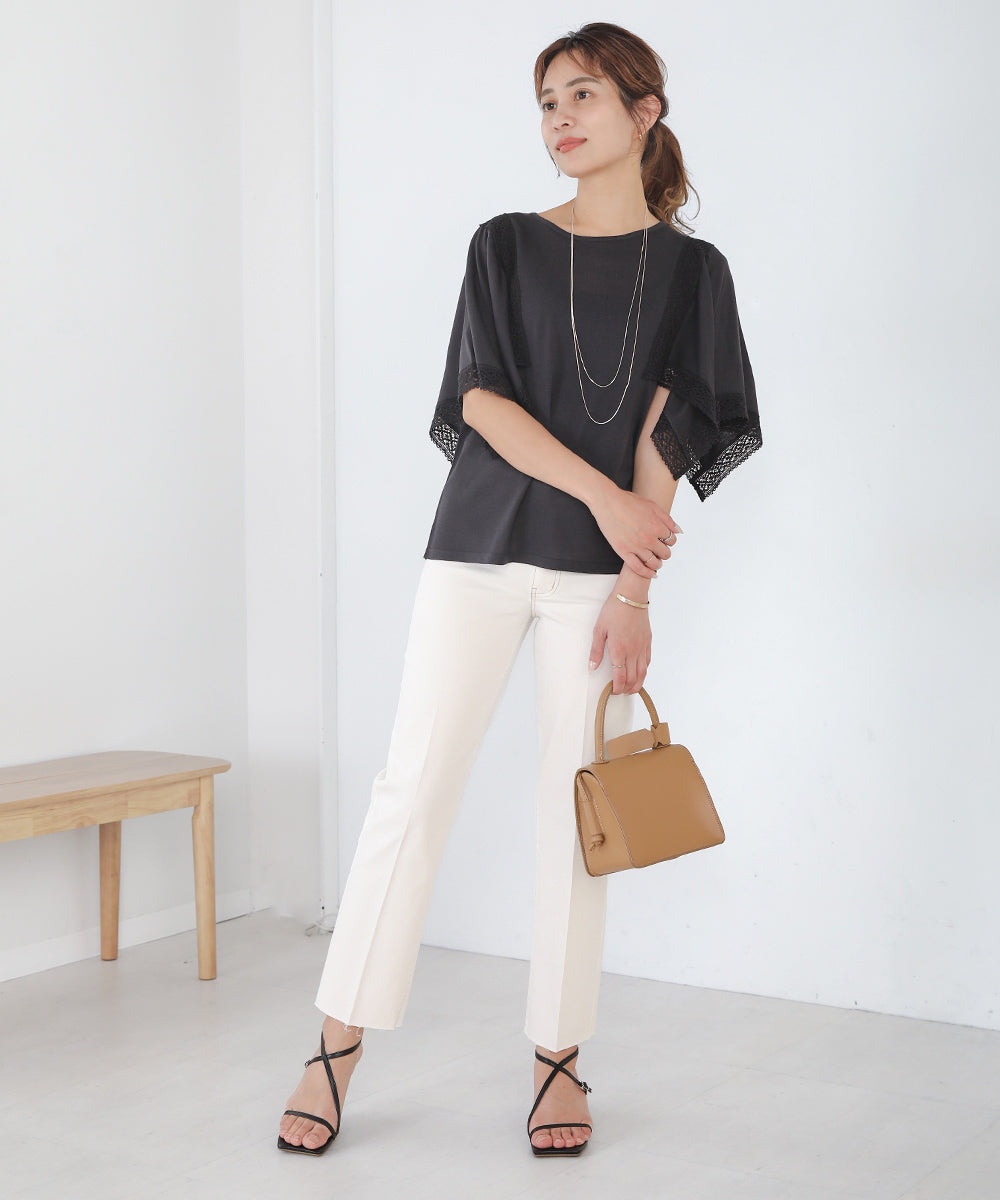 レーススカーフスリーブプルオーバー