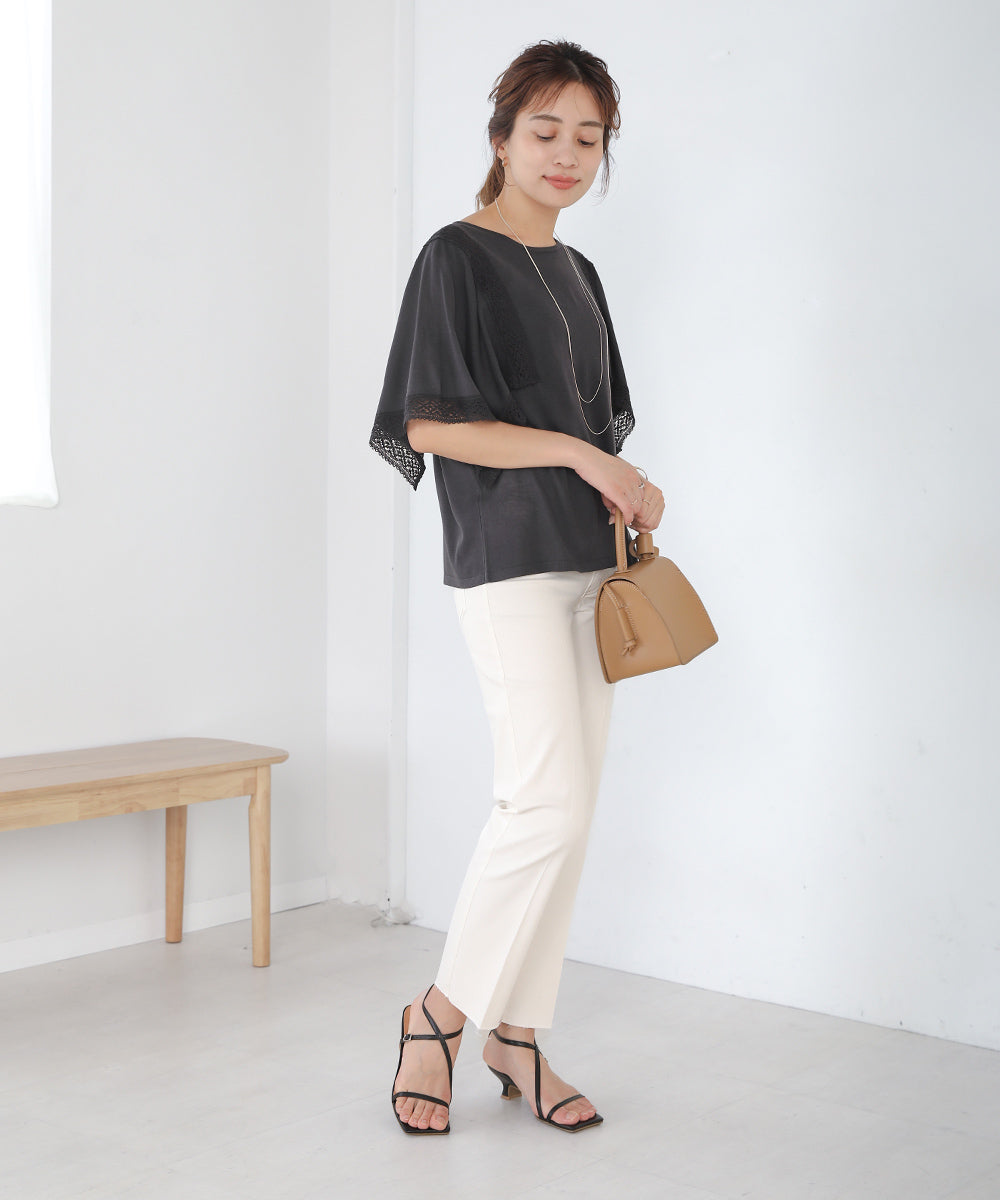 レーススカーフスリーブプルオーバー