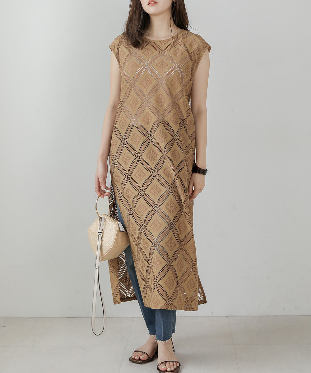 サークルレースレイヤードワンピース