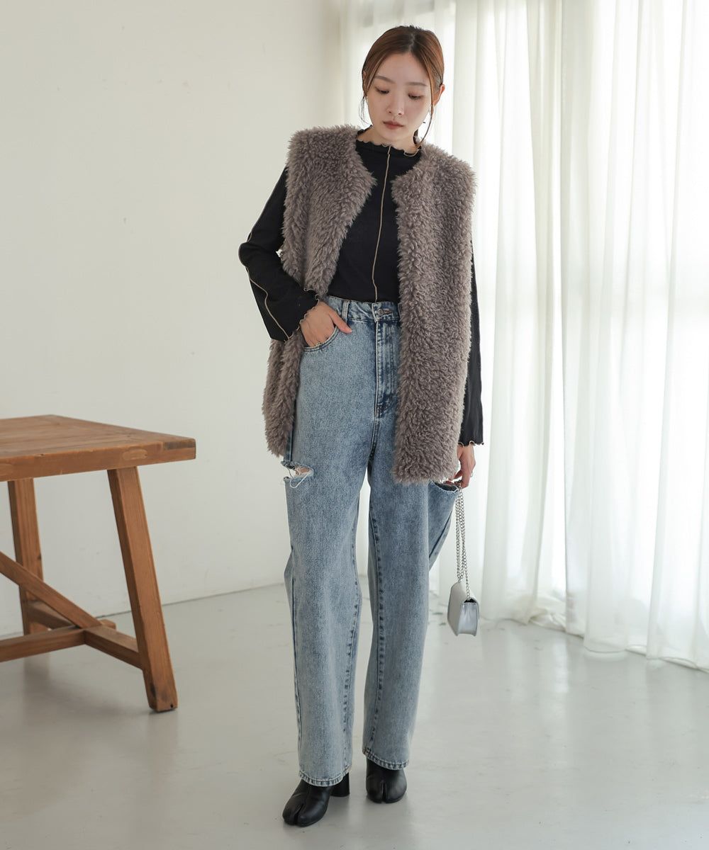 ロングプードルエコファーベスト