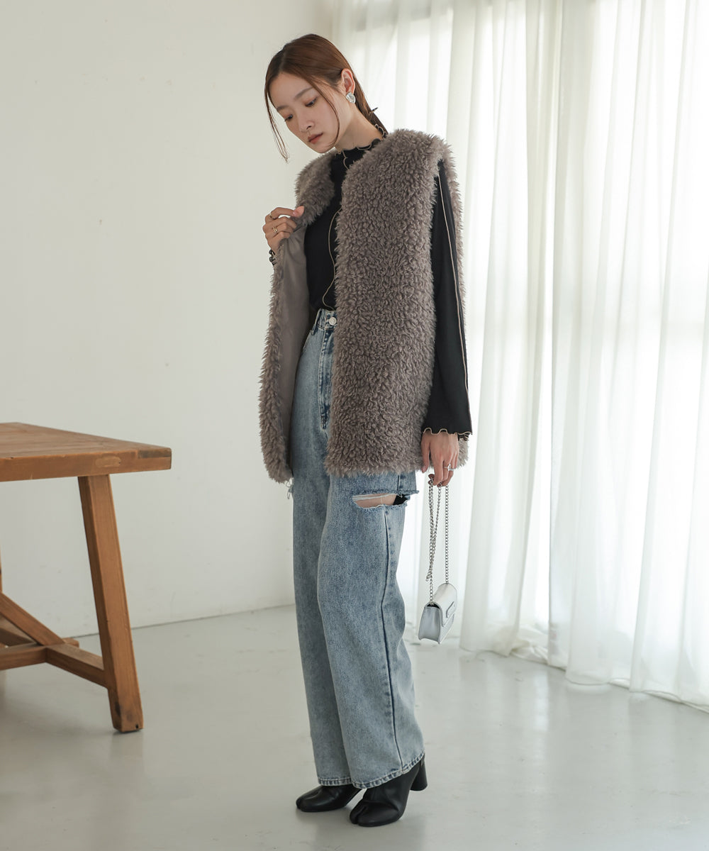 ロングプードルエコファーベスト