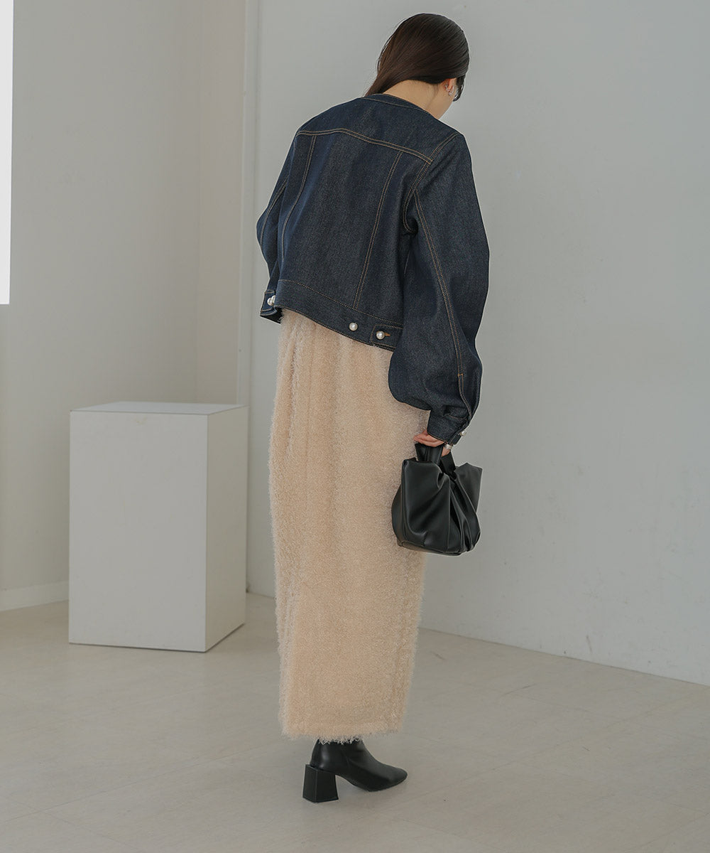 Bab パールボタンデニムブルゾン