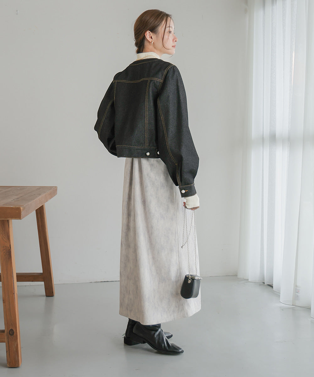 Bab パールボタンデニムブルゾン