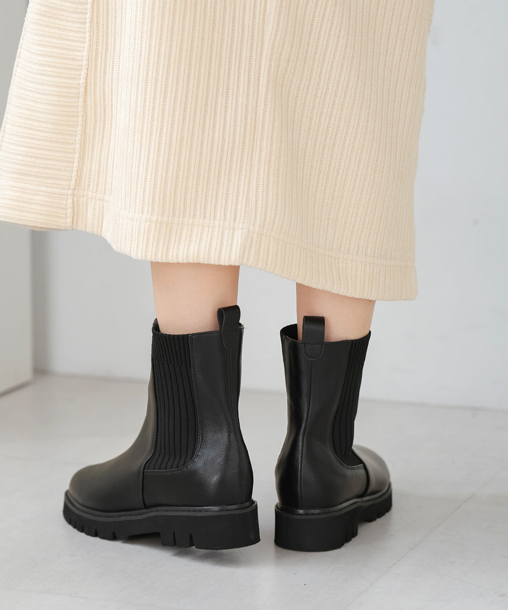 ニットサイドゴアショートブーツ