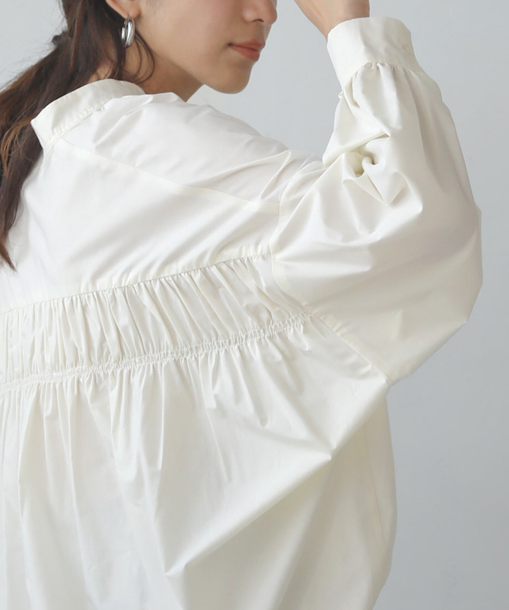 スキッパーバックギャザーシャツ