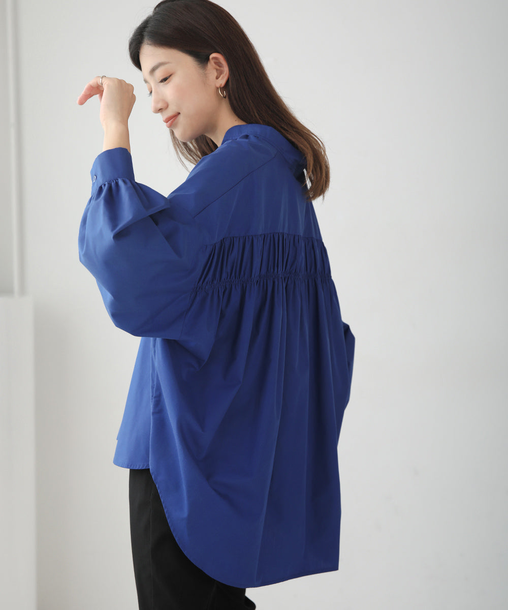 スキッパーバックギャザーシャツ