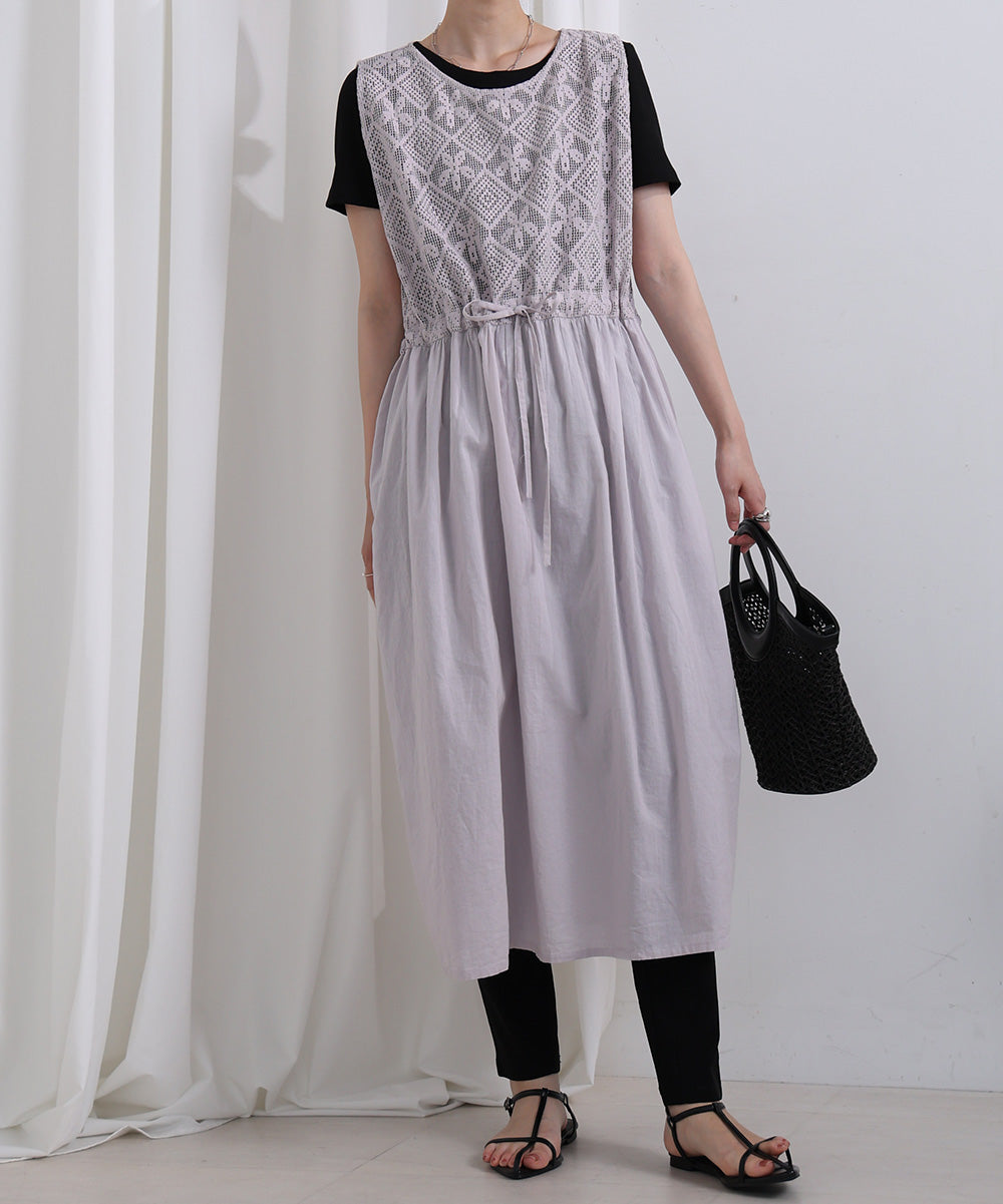 かぎ針編み ノースリーブワンピース