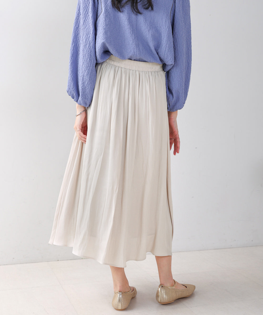 シルキー割繊ティアードスカート