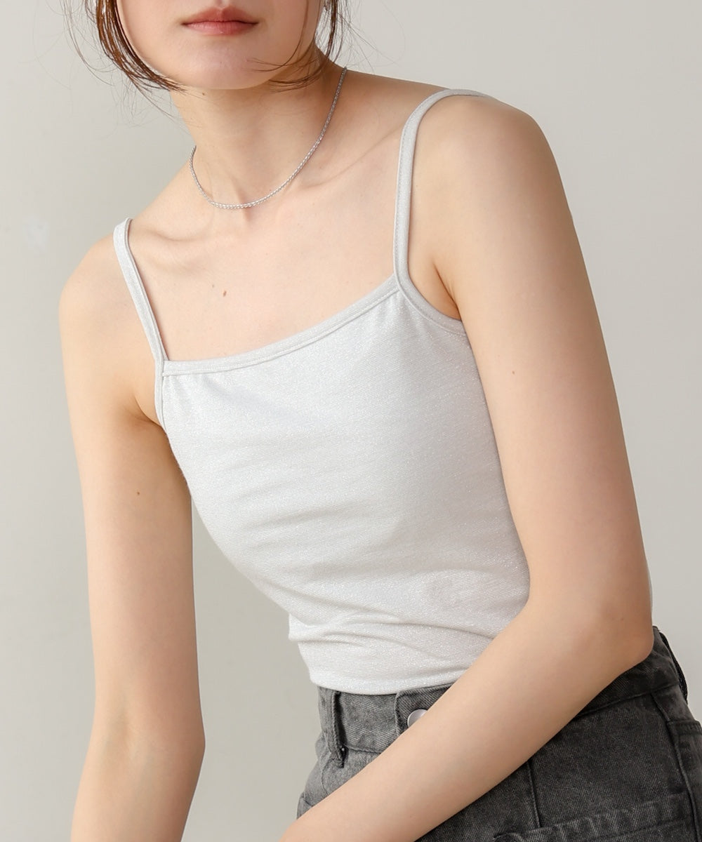 水光ラメカップ付きキャミソール