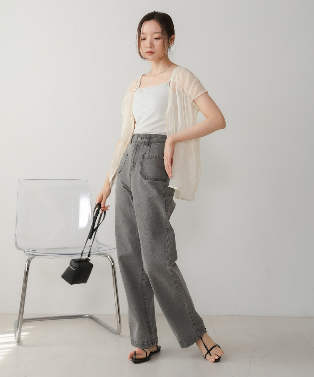 水光ラメカップ付きキャミソール