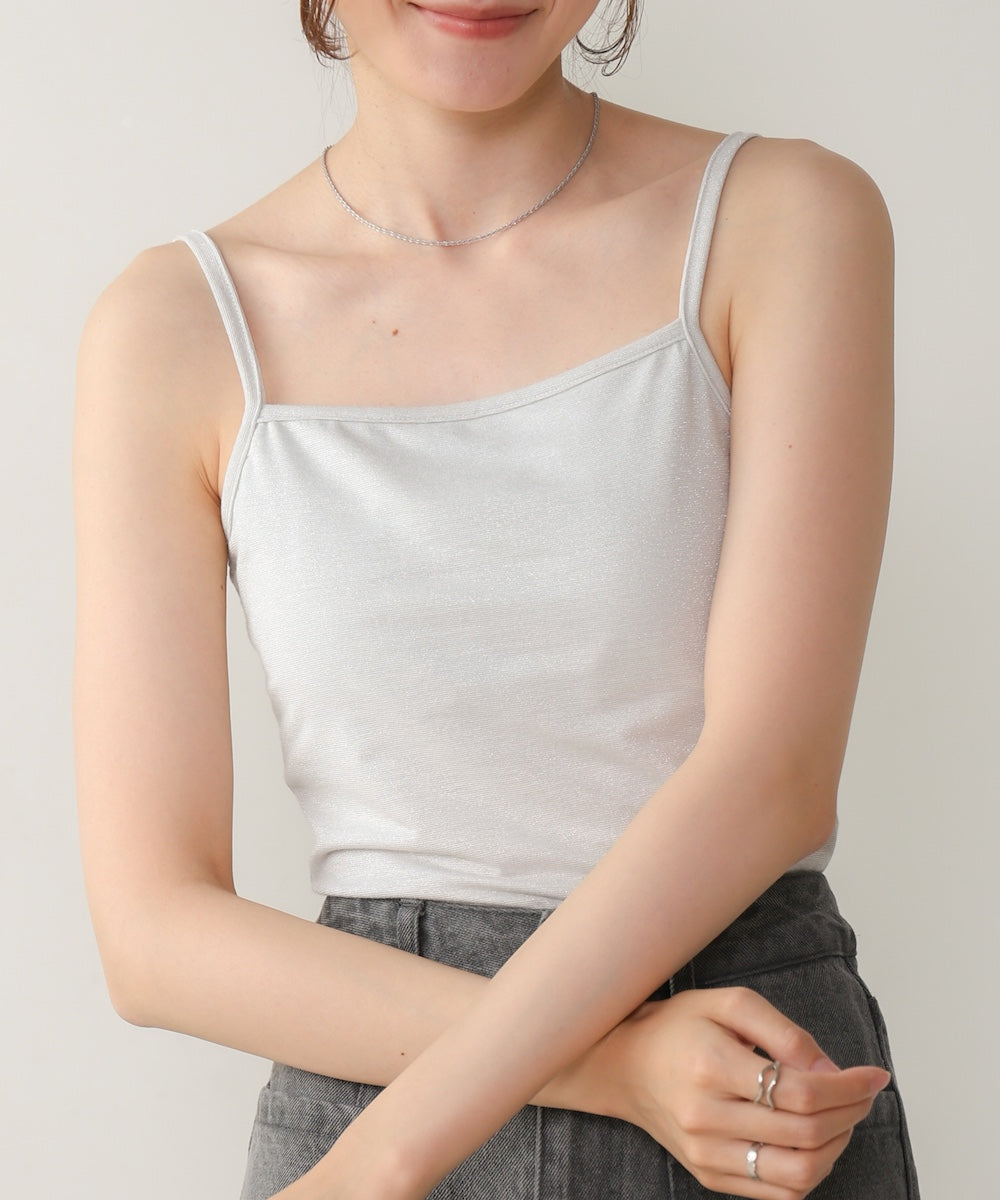 水光ラメカップ付きキャミソール