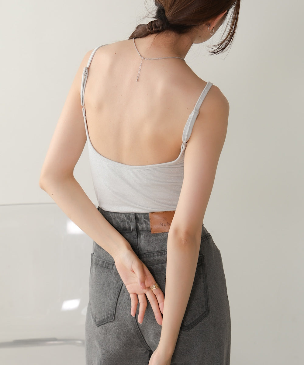 水光ラメカップ付きキャミソール