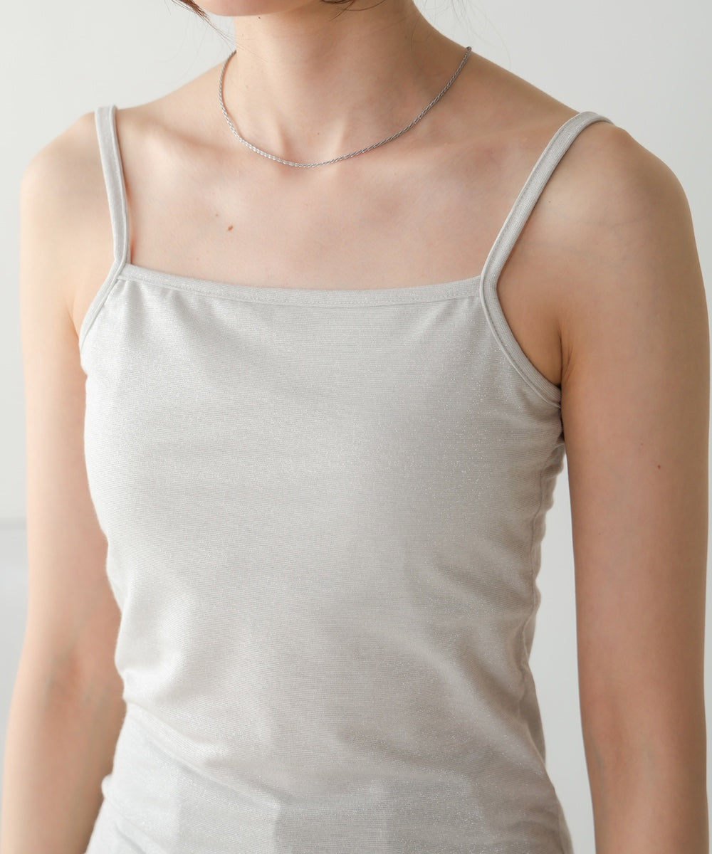 水光ラメカップ付きキャミソール