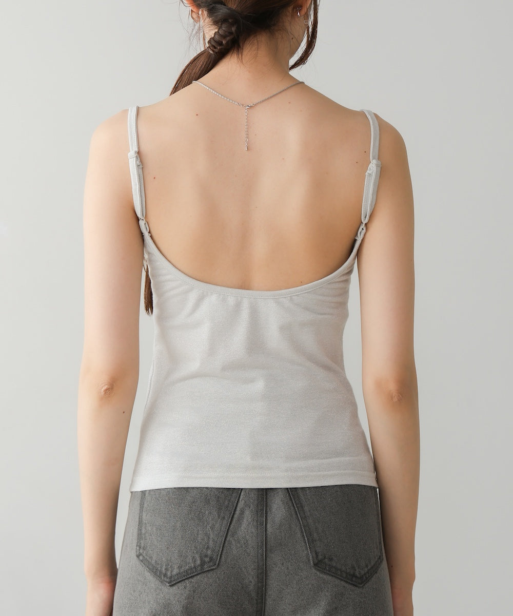 水光ラメカップ付きキャミソール