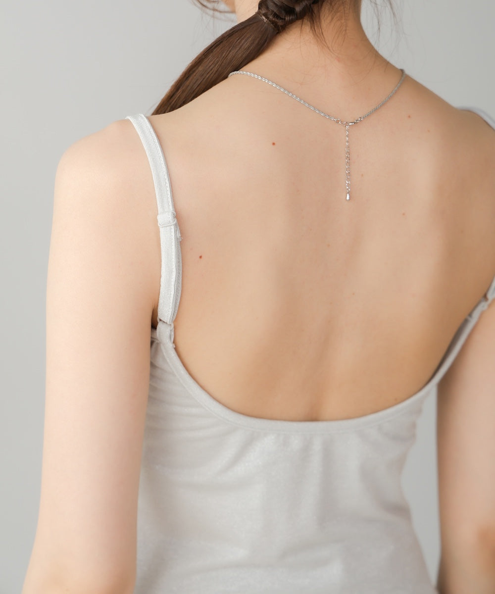 水光ラメカップ付きキャミソール