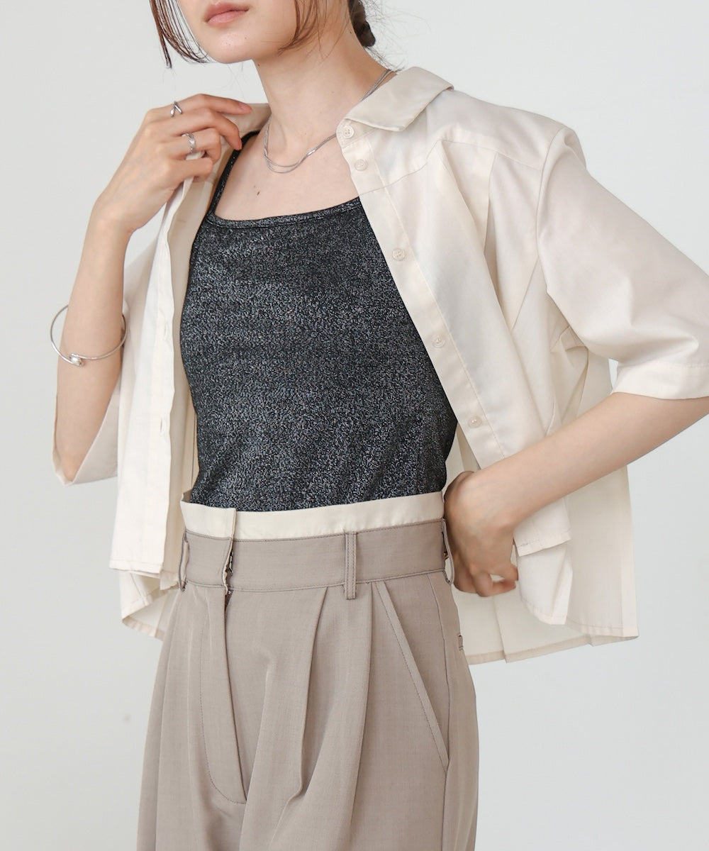 水光ラメカップ付きキャミソール