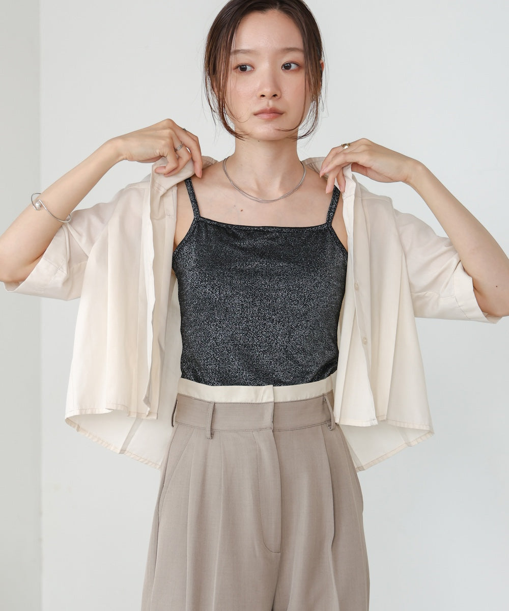 水光ラメカップ付きキャミソール