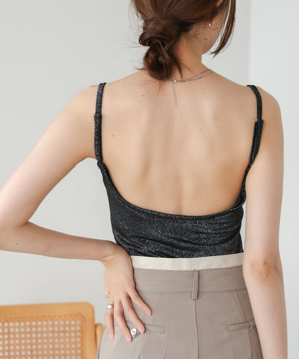 水光ラメカップ付きキャミソール